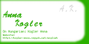 anna kogler business card